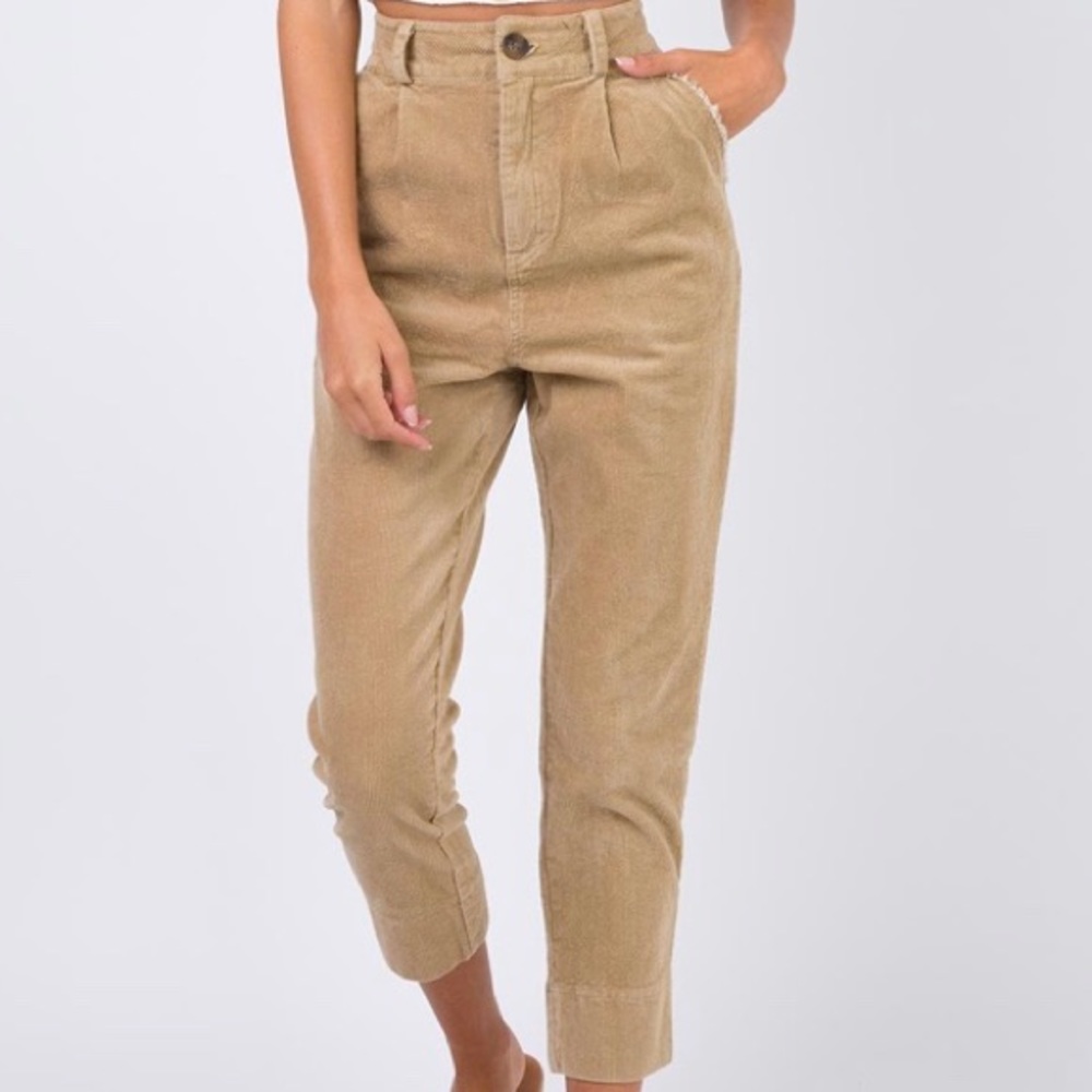 Princess Polly: Beige Corduroy Pants And Belt